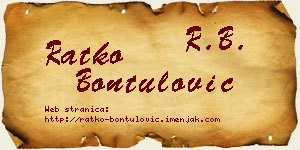 Ratko Bontulović vizit kartica